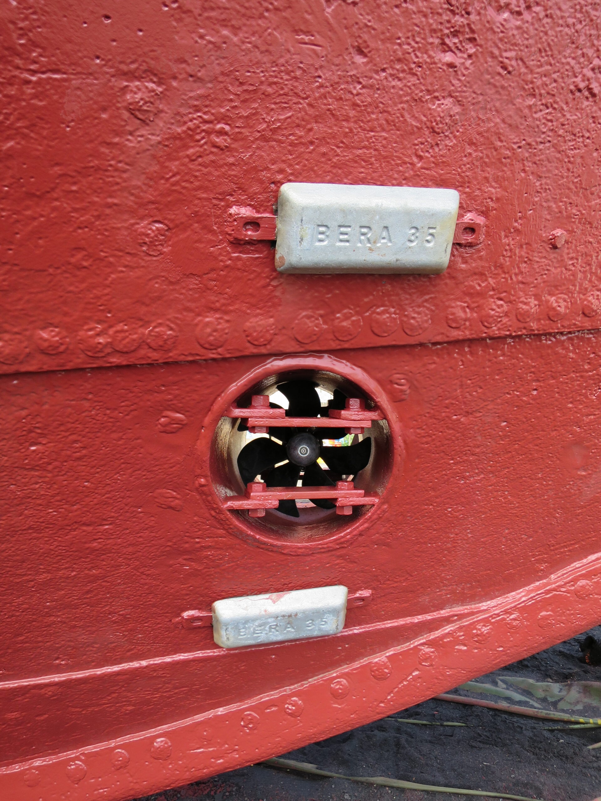 Exterior Close up on bow thruster