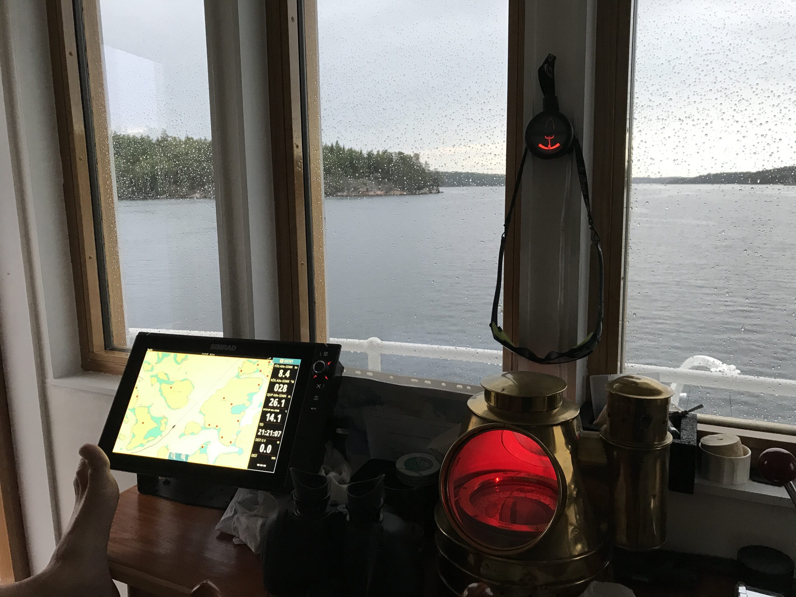 Upper deck Looking out from steering cabin